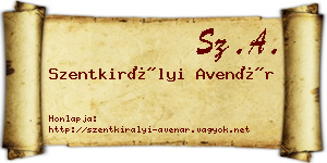 Szentkirályi Avenár névjegykártya